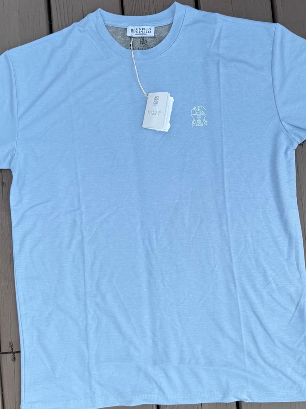 Brunello Cucinelli Light Blue Short-Sleeve Crewneck Tee